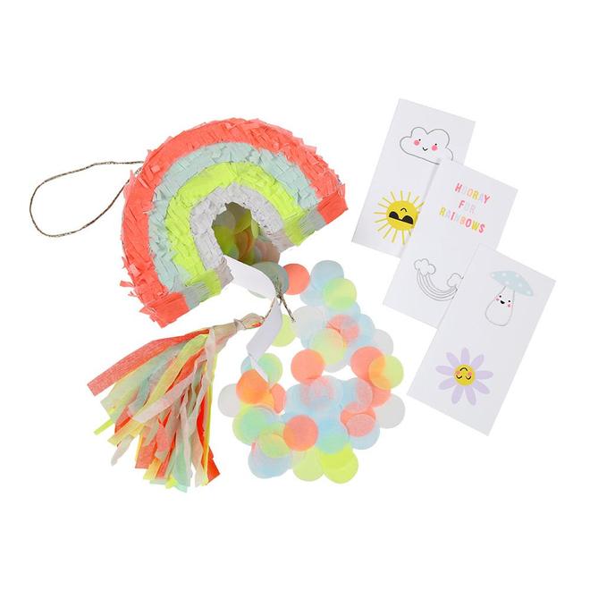 Set of 3 Rainbow Party Favour Pinatas By Meri Meri